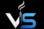 Logo of Vape Shop Noida with stylized 'VS' and vape device on a black background